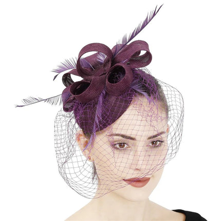 Chapeau Fascinator Élégant - Violet - | La boutique du chapeau
