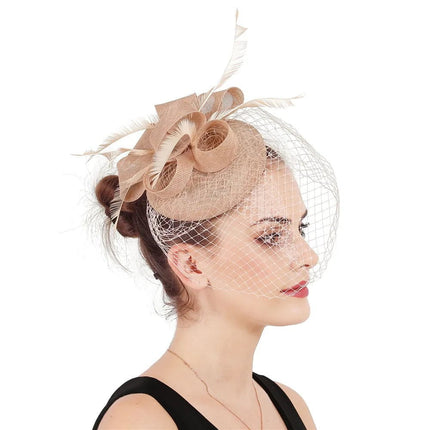 Chapeau Fascinator Élégant - Champagne - | La boutique du chapeau