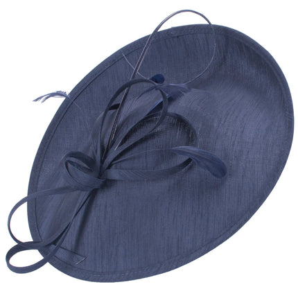 Chapeau Fascinator en lin - Bleu - | La boutique du chapeau