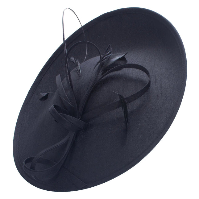 Chapeau Fascinator en lin - Noir - | La boutique du chapeau