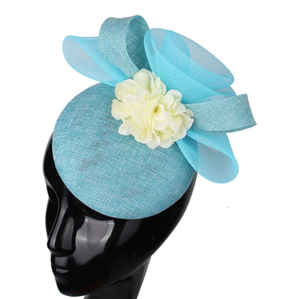 Chapeau Fascinator Festif - Bleu clair - | La boutique du chapeau
