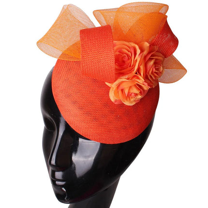 Chapeau Fascinator Festif - Orange - | La boutique du chapeau