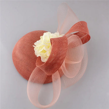 Chapeau Fascinator Festif - Pêche - | La boutique du chapeau