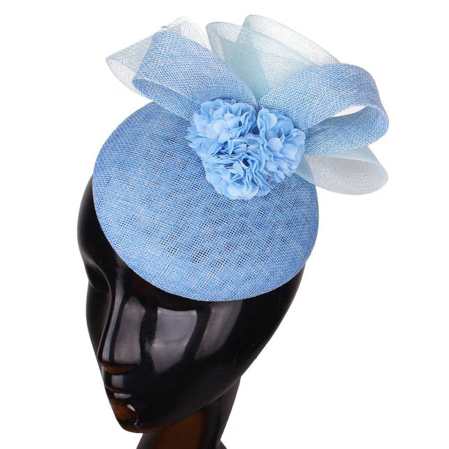Chapeau Fascinator Festif - Bleu ciel - | La boutique du chapeau