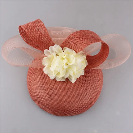 Chapeau Fascinator Festif - Pêche - | La boutique du chapeau