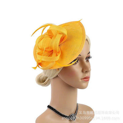 Chapeau Fascinator Luxe - Jaune - | La boutique du chapeau