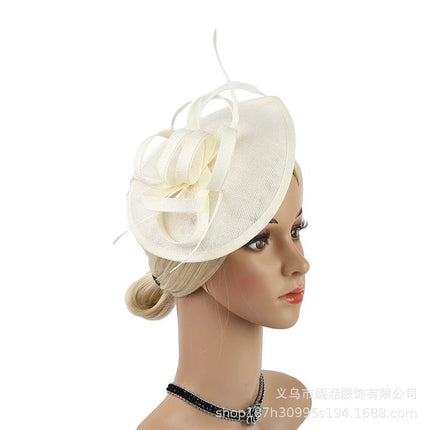 Chapeau Fascinator Luxe - Beige - | La boutique du chapeau