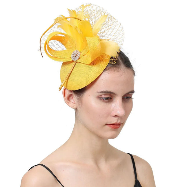 Chapeau Fascinator Original - Jaune - | La boutique du chapeau