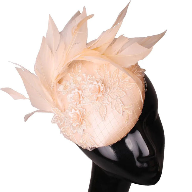 Chapeau Fascinator Paillettes - Champagne - | La boutique du chapeau
