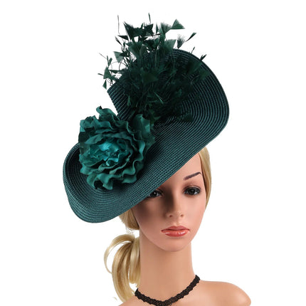 Chapeau Fascinator Plumes - Vert - 2 - | La boutique du chapeau