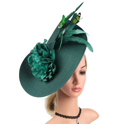 Chapeau Fascinator Plumes - Vert - 1 - | La boutique du chapeau