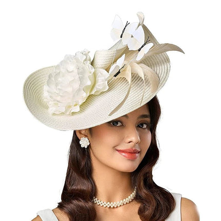 Chapeau Fascinator Plumes - Blanc - 2 - | La boutique du chapeau