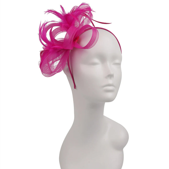 Chapeau Fascinator Satin - rose/rouge - | La boutique du chapeau