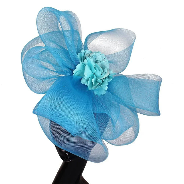 Chapeau Fascinator Soie - Bleu - | La boutique du chapeau