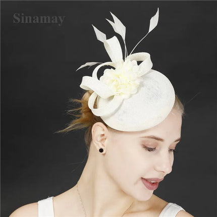 Chapeau Fascinator Soirée - Blanc - | La boutique du chapeau