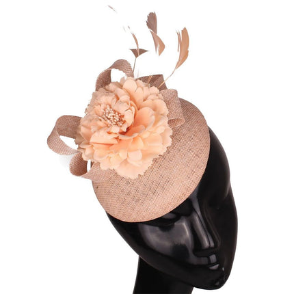 Chapeau Fascinator Soirée - Champagne - | La boutique du chapeau