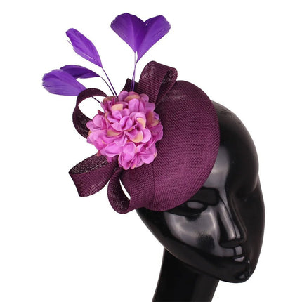 Chapeau Fascinator Soirée - Violet - | La boutique du chapeau