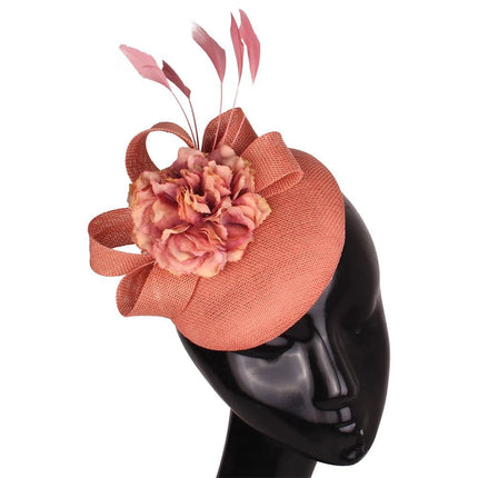 Chapeau Fascinator Soirée - Pêche 2 - | La boutique du chapeau