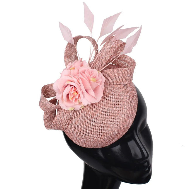 Chapeau Fascinator Soirée - Pêche - | La boutique du chapeau