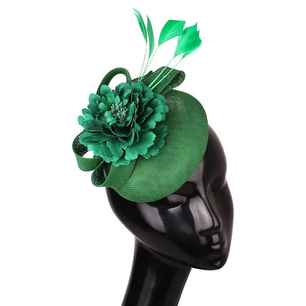 Chapeau Fascinator Soirée - Vert - | La boutique du chapeau