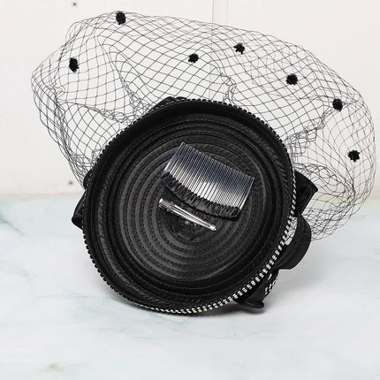Chapeau Fascinator Voilette - Blanc - Taille unique | La boutique du chapeau