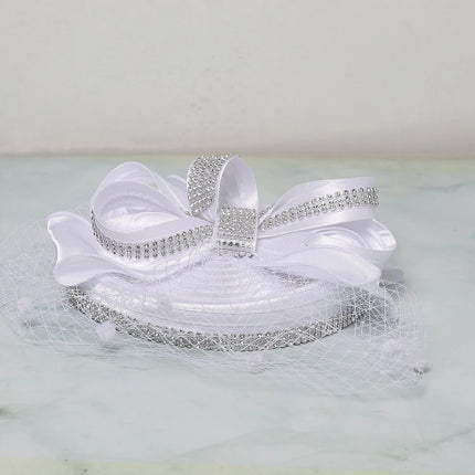 Chapeau Fascinator Voilette - Blanc - Taille unique | La boutique du chapeau