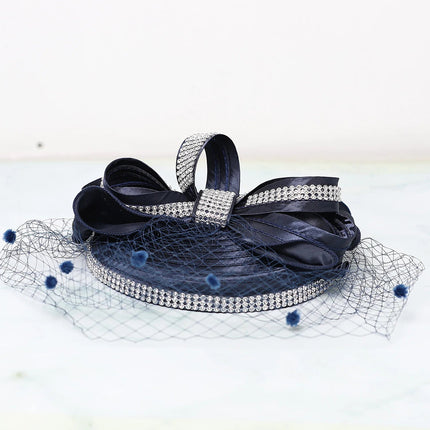 Chapeau Fascinator Voilette - Bleu marine - Taille unique | La boutique du chapeau