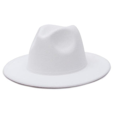 Chapeau Fedora à bord plat - Blanc - M (56 - 58cm) | La boutique du chapeau