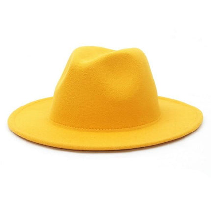 Chapeau Fedora à bord plat - Jaune - M (56 - 58cm) | La boutique du chapeau