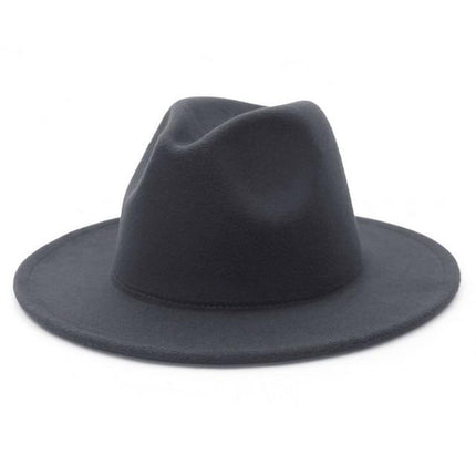 Chapeau Fedora à bord plat - Gris Foncé - M (56 - 58cm) | La boutique du chapeau