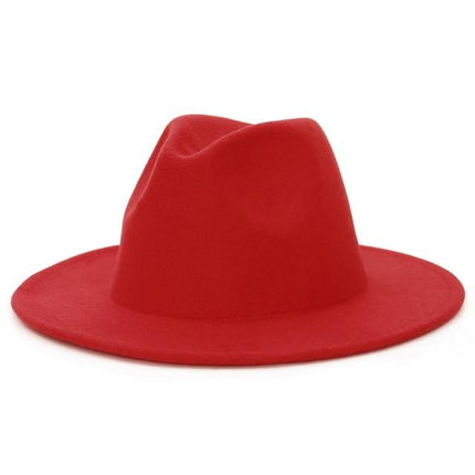 Chapeau Fedora à bord plat - Rouge - M (56 - 58cm) | La boutique du chapeau