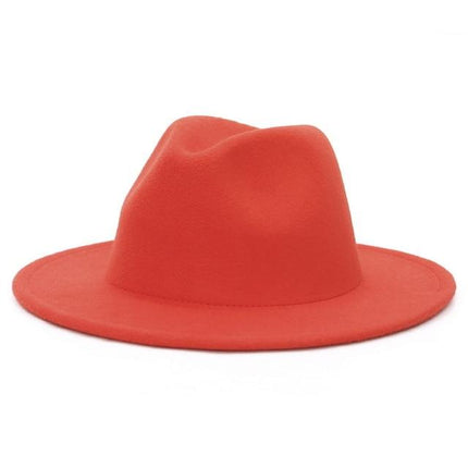 Chapeau Fedora à bord plat - Orange 1 - M (56 - 58cm) | La boutique du chapeau
