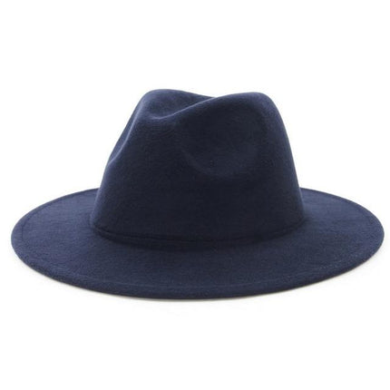 Chapeau Fedora à bord plat - Bleu Marine - M (56 - 58cm) | La boutique du chapeau