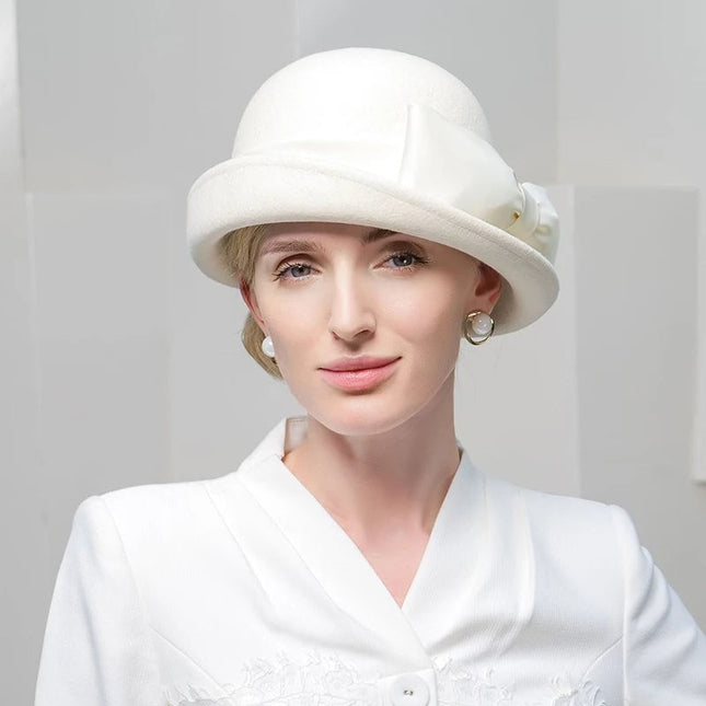 Chapeau Fedora Distingué pour Femme - Blanc - M (56 - 58cm) | La boutique du chapeau