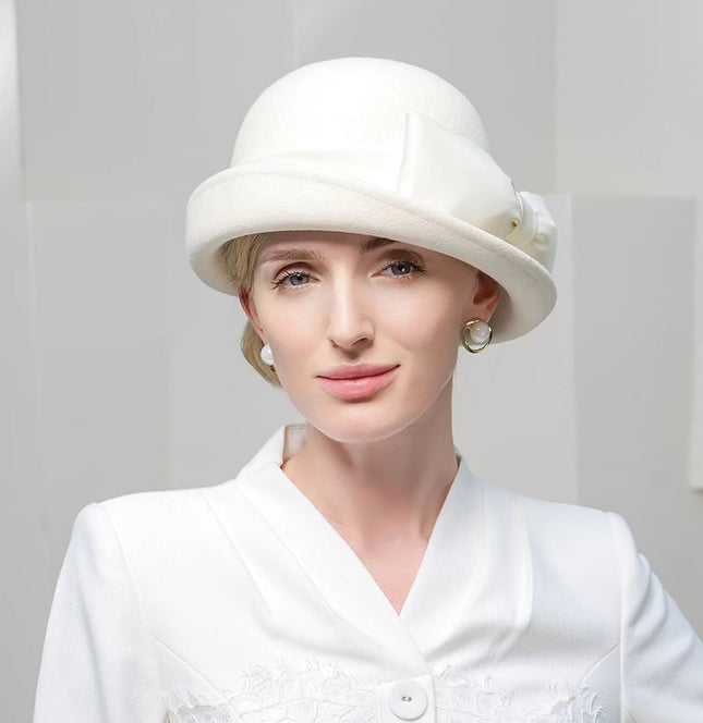Chapeau Fedora Distingué pour Femme - Blanc - M (56 - 58cm) | La boutique du chapeau