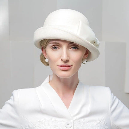 Chapeau Fedora Distingué pour Femme - Blanc - M (56 - 58cm) | La boutique du chapeau