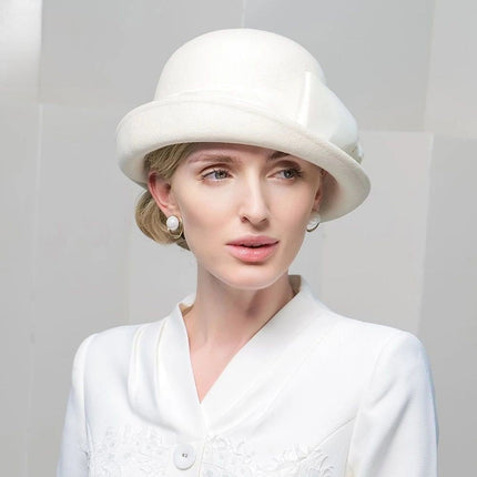 Chapeau Fedora Distingué pour Femme - Blanc - M (56 - 58cm) | La boutique du chapeau