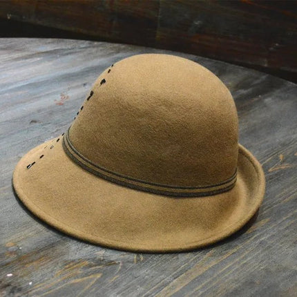 Chapeau Fedora Élaboré pour Femme - Kaki - M (56 - 58cm) | La boutique du chapeau