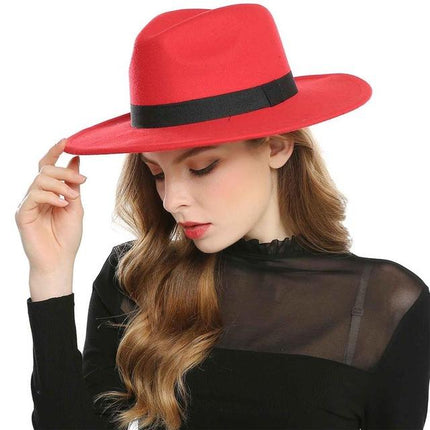 Chapeau Fédora en feutre de laine - Rouge - M (56 - 58cm) | La boutique du chapeau