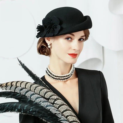 Chapeau fedora en laine - Noir - M (56 - 58cm) | La boutique du chapeau