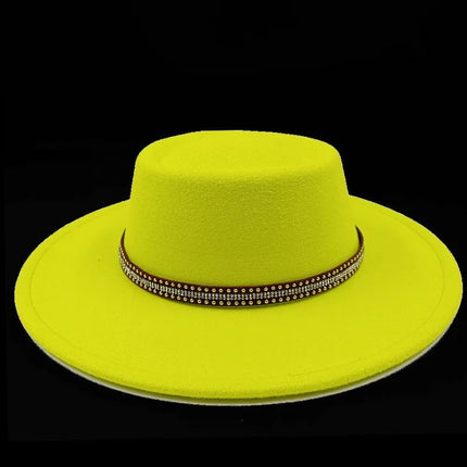 Chapeau Fedora Exclusif pour Femme - Jaune - M (56 - 58cm) | La boutique du chapeau