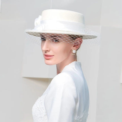 Chapeau Fedora Exquis pour Femme - Blanc - M (56 - 58cm) | La boutique du chapeau