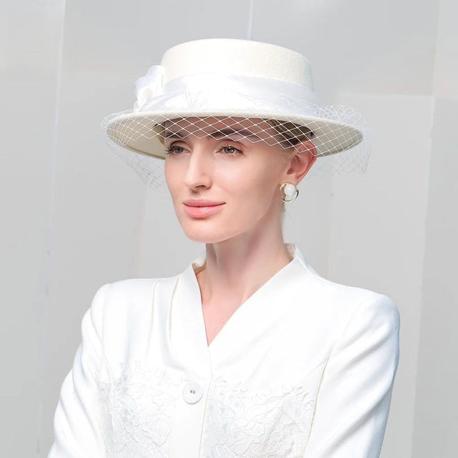 Chapeau Fedora Exquis pour Femme - Blanc - M (56 - 58cm) | La boutique du chapeau