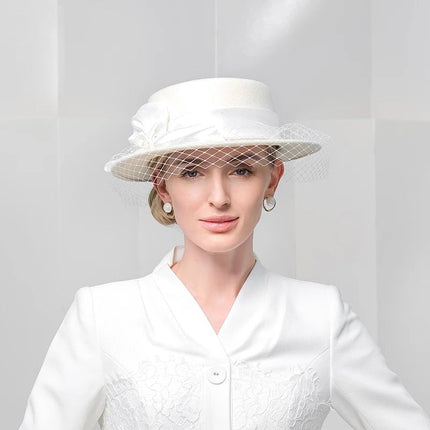 Chapeau Fedora Exquis pour Femme - Blanc - M (56 - 58cm) | La boutique du chapeau