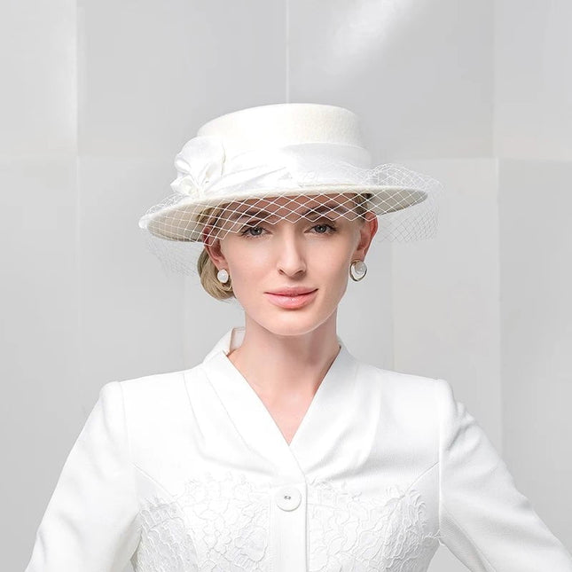 Chapeau Fedora Exquis pour Femme - Blanc - M (56 - 58cm) | La boutique du chapeau