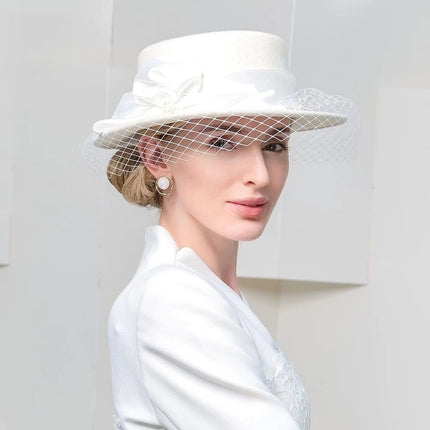 Chapeau Fedora Exquis pour Femme - Blanc - M (56 - 58cm) | La boutique du chapeau
