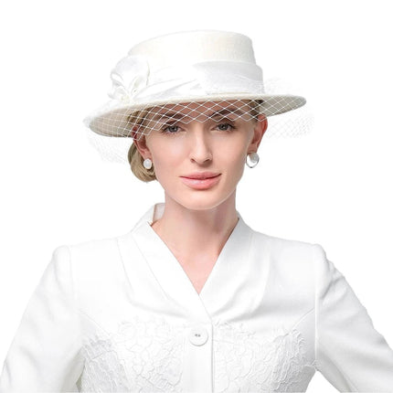 Chapeau Fedora Exquis pour Femme - Blanc - M (56 - 58cm) | La boutique du chapeau