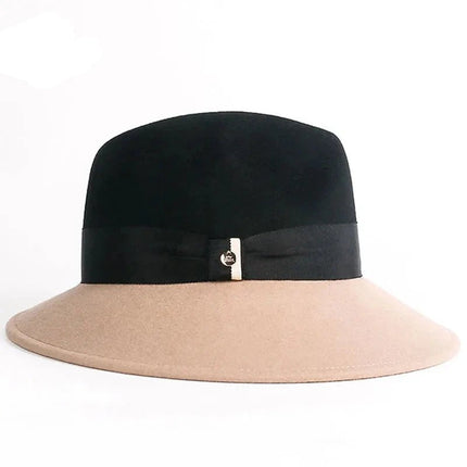 Chapeau fedora femme - Noir/beige - M (56 - 58cm) | La boutique du chapeau