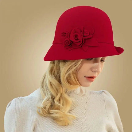 Chapeau fedora feutre femme - Rouge - M (56 - 58cm) | La boutique du chapeau