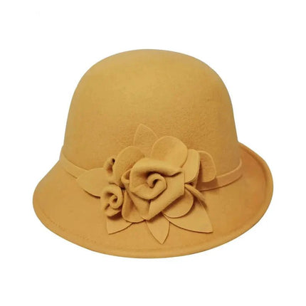 Chapeau fedora feutre femme - Jaune - M (56 - 58cm) | La boutique du chapeau